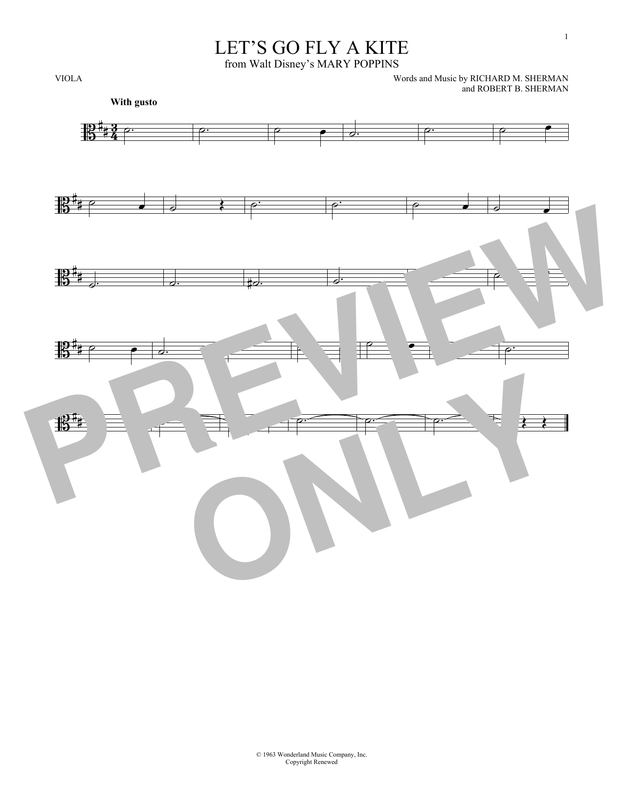 Product gallery: Page 1 of 1 Let's Go Fly A Kite (from Mary Poppins), Sherman Brothers