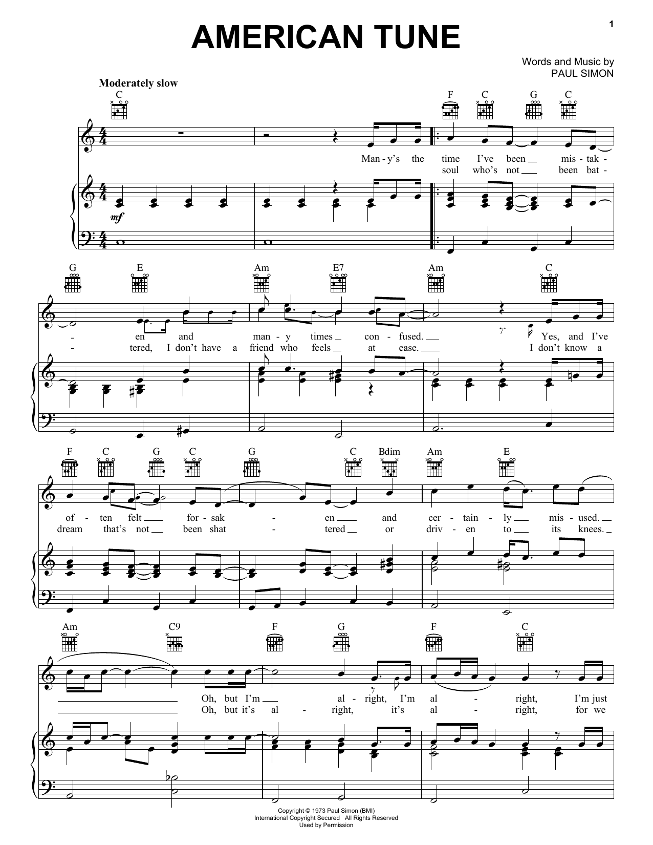 Produktgalerie: Seite 1 von 1 American Tune, Paul Simon, Gesang, Gitarre, Klavier