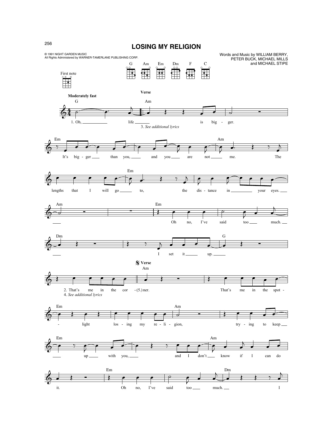 Produktbild zu:  Losing My Religion - R.E.M.