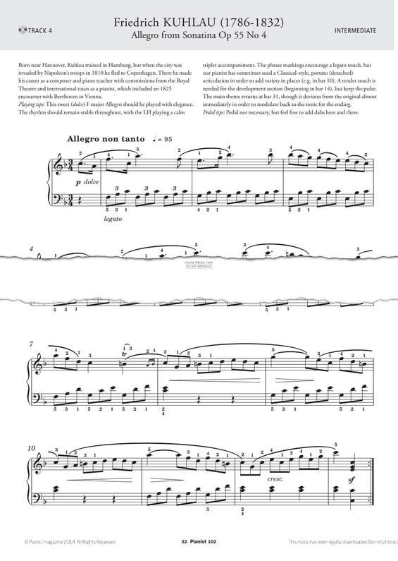 Product gallery: Page 1 of 1 Allegro from Sonatina Op.55, No.4, Friedrich Kuhlau