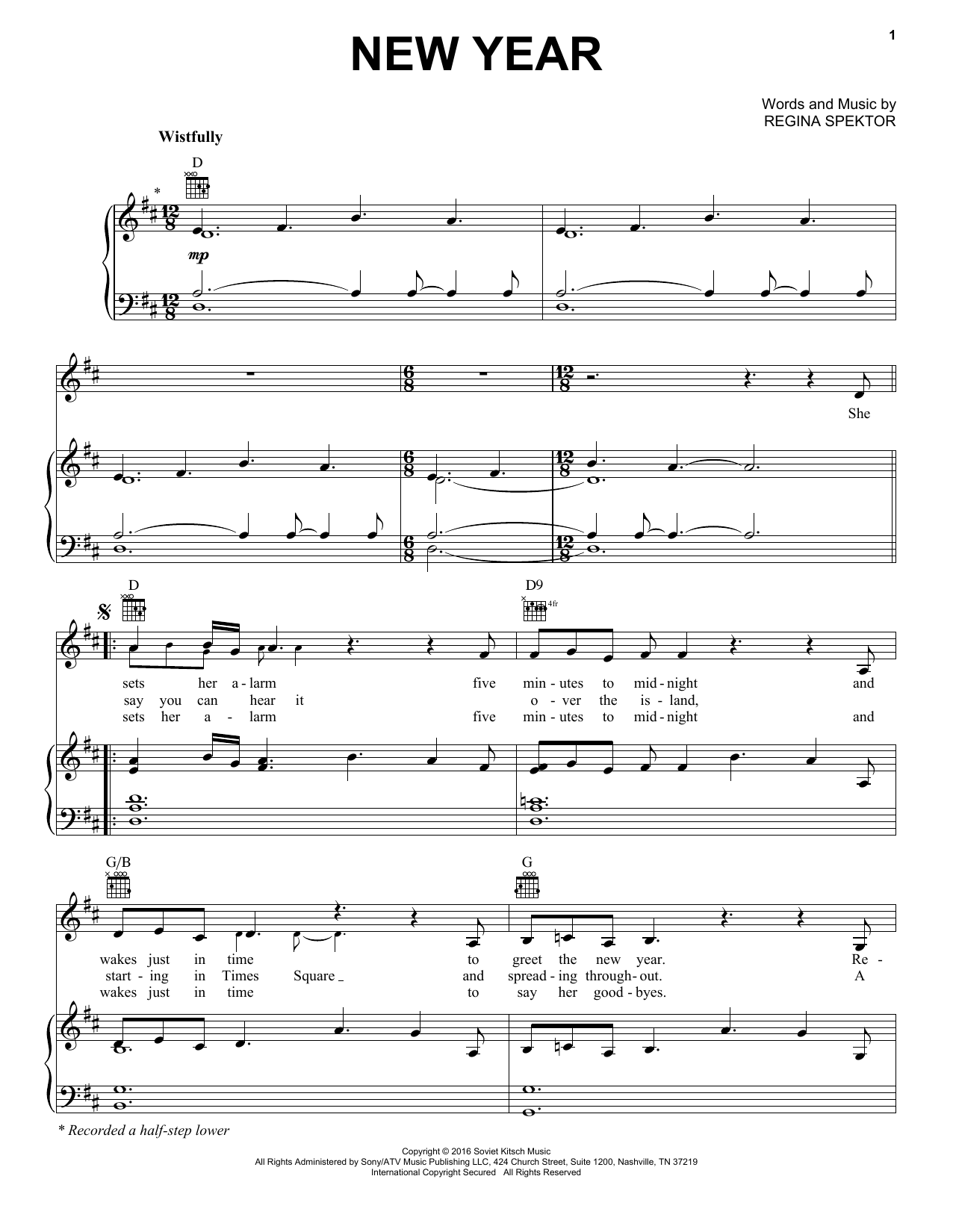 Produktgalerie: Seite 1 von 1 New Year, Regina Spektor, Gesang, Gitarre, Klavier