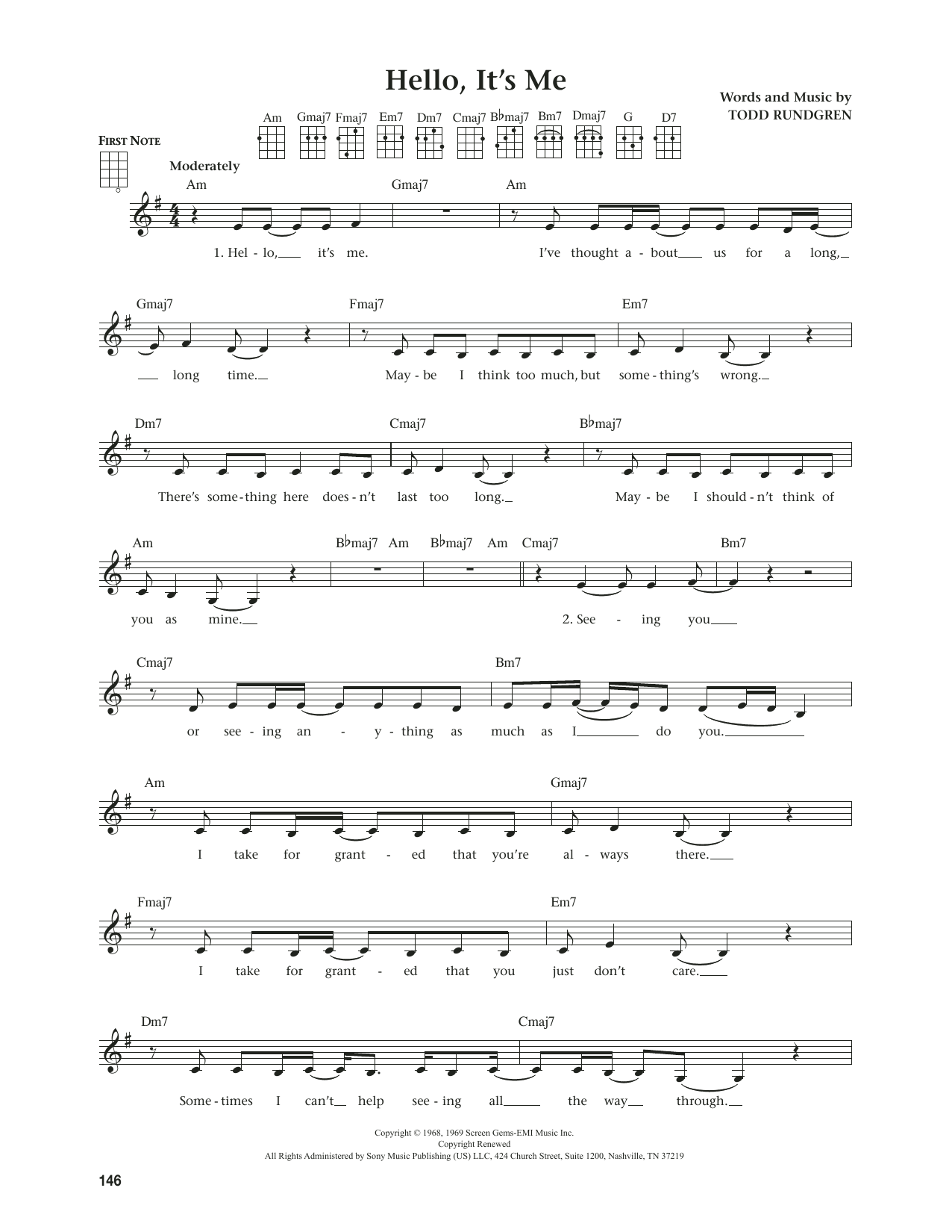 Product gallery: Page 1 of 1 Hello, It's Me (from The Daily Ukulele) (arr. Jim Beloff), Todd Rundgren