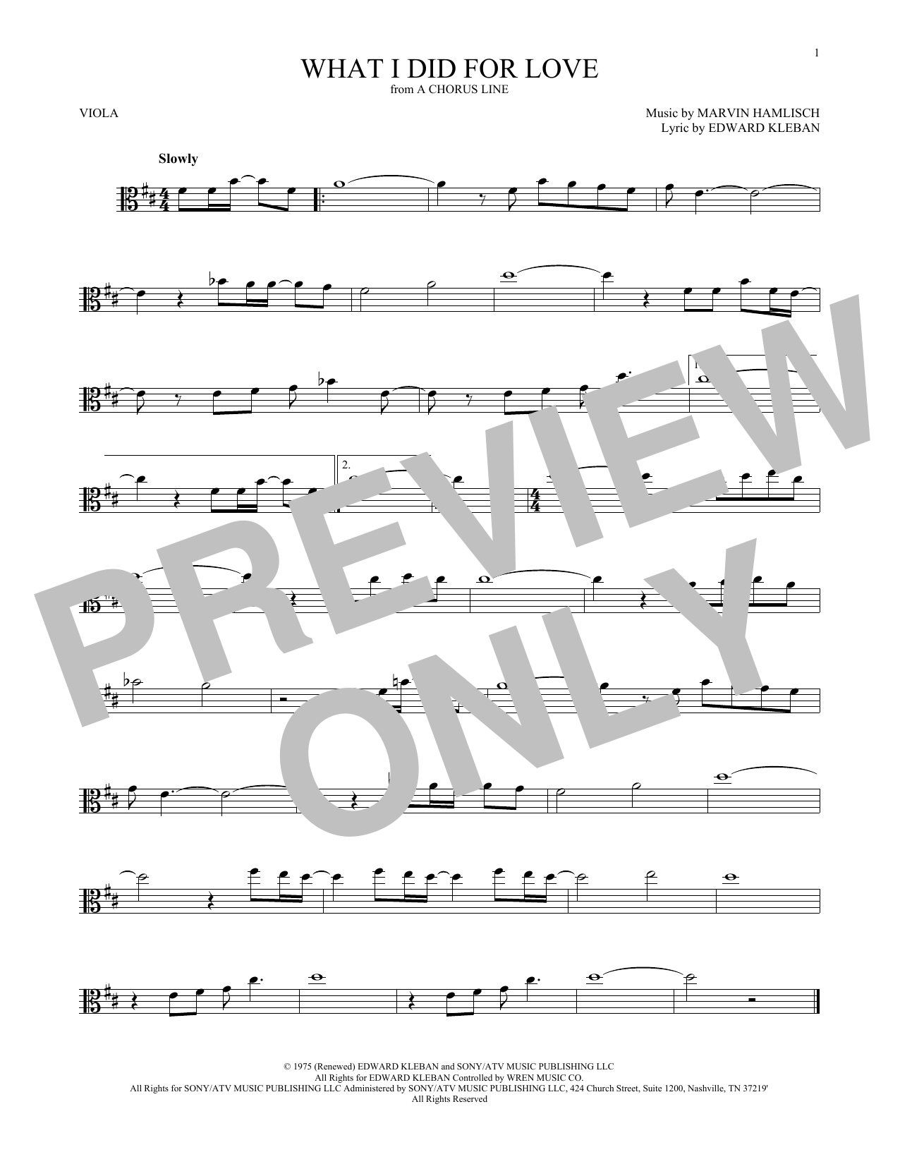 Product gallery: Page 1 of 1 What I Did For Love, Marvin Hamlisch