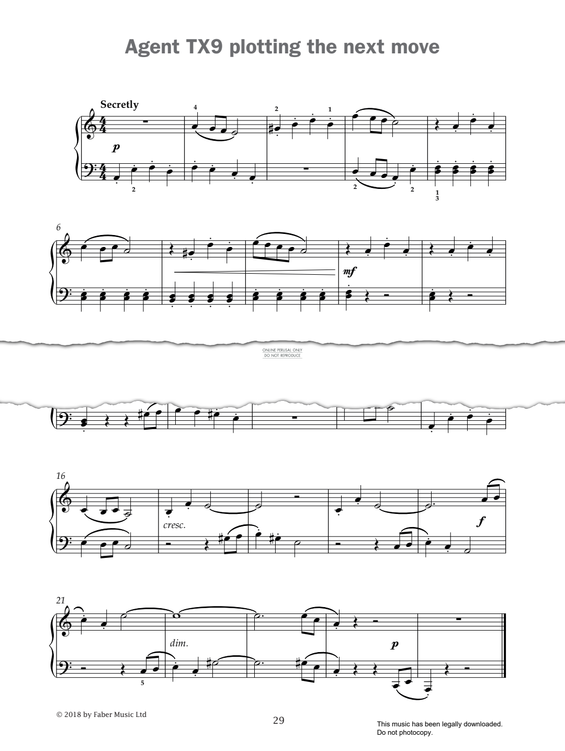 Produktgalerie: Seite 1 von 1 Agent TX9 Plotting The Next Move (from 'Improve Your Sight-Reading! A Piece a Week Piano Grade 4'), Paul Harris, Klavier