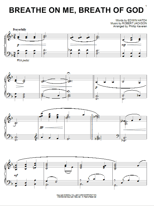 Product gallery: Page 1 of 1 Breathe On Me, Breath Of God (arr. Phillip Keveren), Edwin Hatch