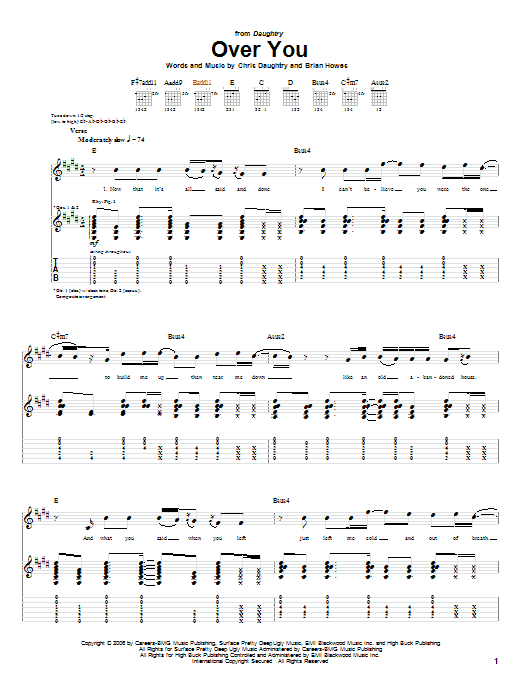 Product gallery: Page 1 of 1 Over You, Daughtry