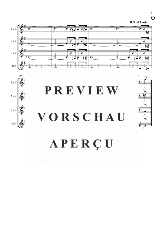 gallery: Pink Panther, , Clarinet Quartet 3x Clarinet In Bb and Bass Clarinet