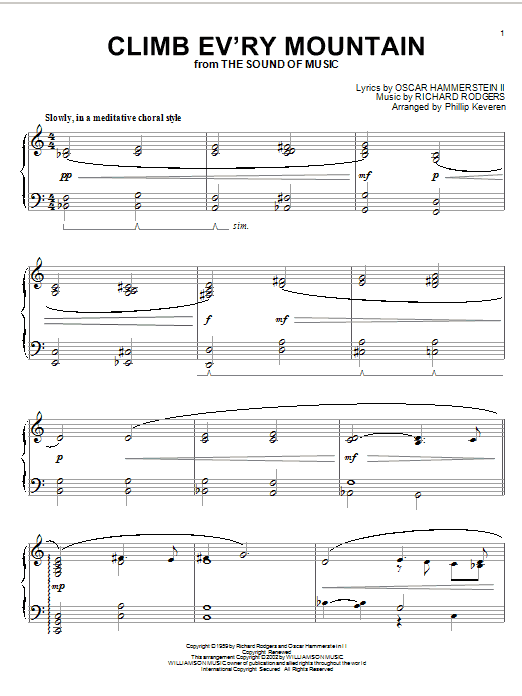 Product picture to: Climb Ev'ry Mountain (from The Sound of Music) (arr. Phillip Keveren)