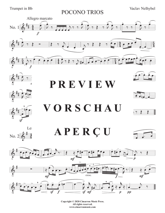 Produktgalerie: Seite 13 von 21 Pocono Trios , , (Trio für Trompete in B, Horn/Trompete in B + Posaune/Euphonium)