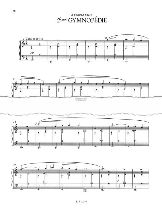 Produktgalerie: Seite 1 von 1 Gymnopédie No.2, Erik Satie, Klavier