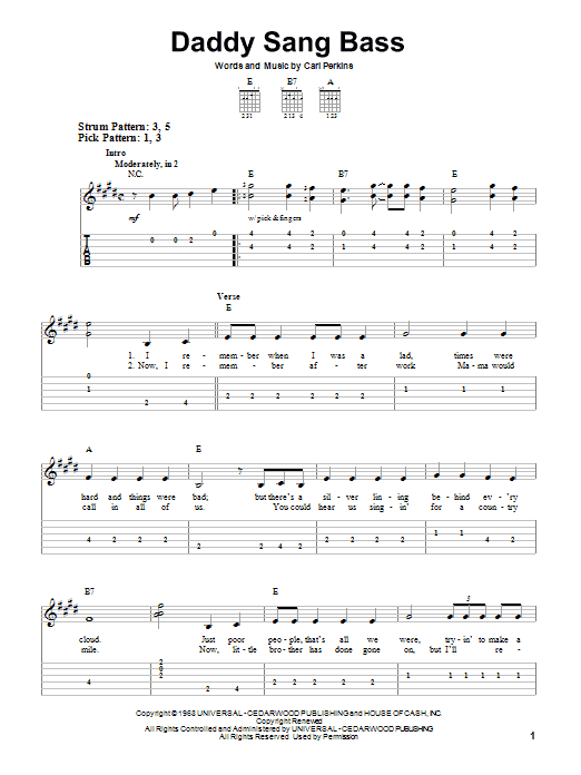 Product gallery: Page 1 of 1 Daddy Sang Bass, Johnny Cash
