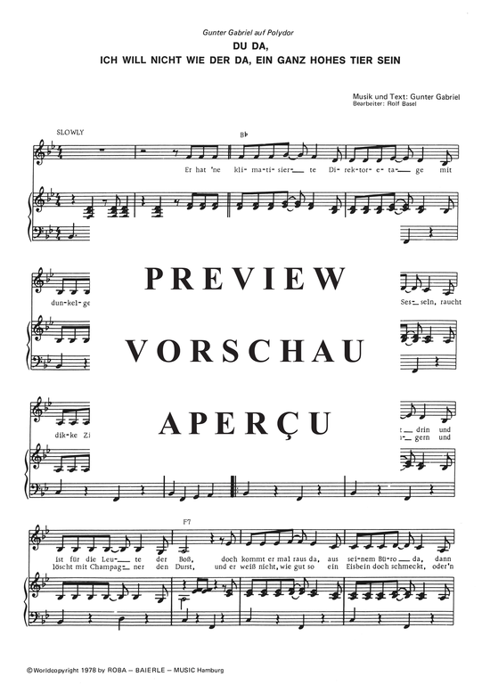 Produktgalerie: Seite 4 von 4 Du da, ich will nicht wie der da, ein ganz hohes Tier sein , Gabriel, Gunter, Klavier und Gesang