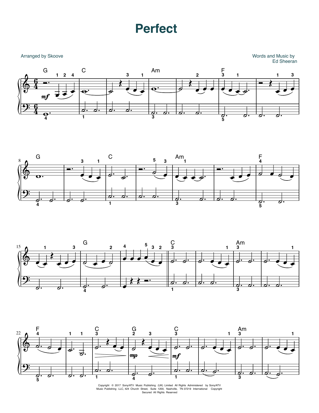 Produktbild zu: Perfect (arr. Skoove)