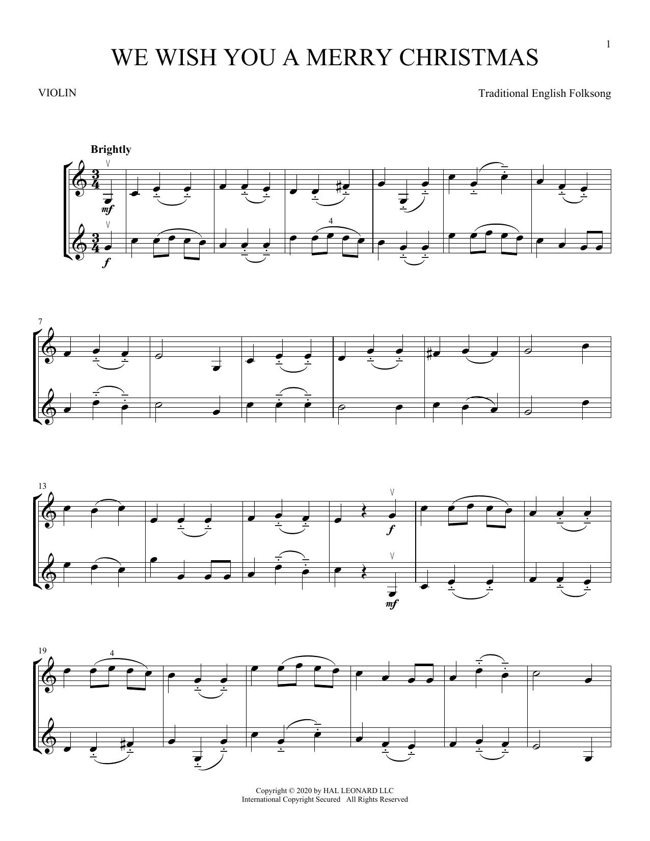 Product gallery: Page 1 of 1 We Wish You A Merry Christmas, Traditional English Folksong