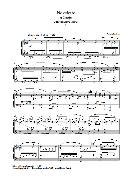 Product gallery: Page 1 of 1 Novelette In C Major, I, Francis Poulenc