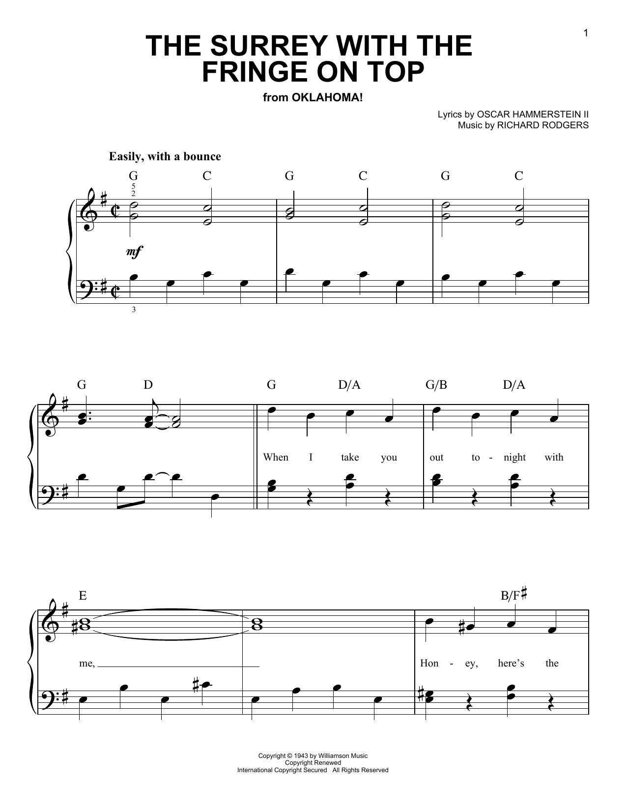 Produktgalerie: Seite 1 von 1 The Surrey With The Fringe On Top (from Oklahoma!), Rodgers & Hammerstein, Klavier
