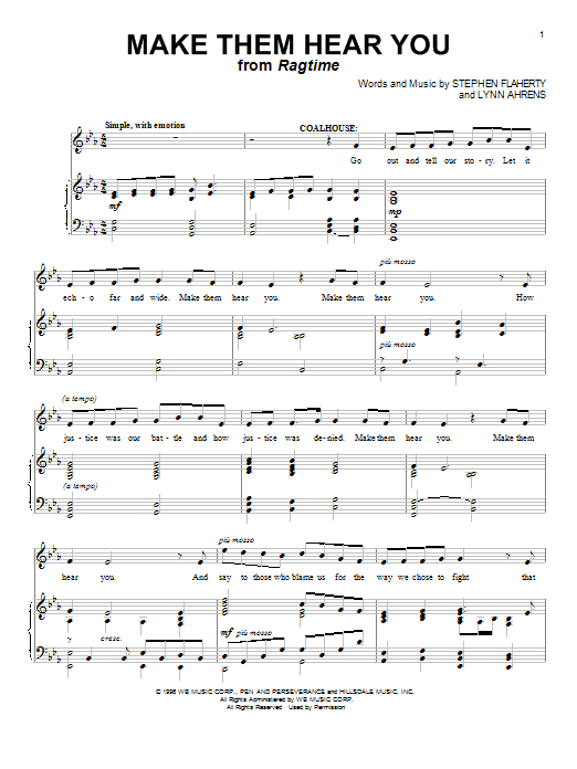 Produktbild zu: Make Them Hear You (from Ragtime: The Musical)