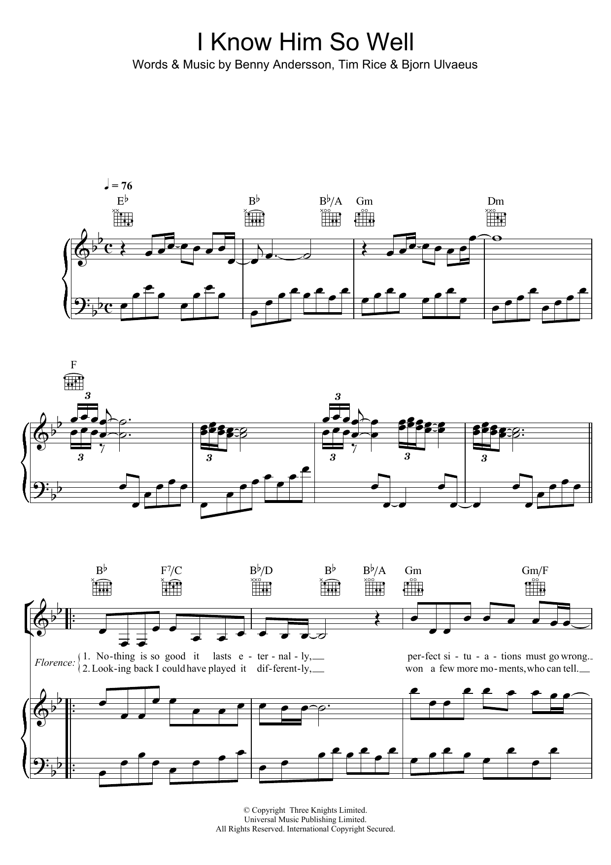 Produktbild zu: I Know Him So Well (from Chess)