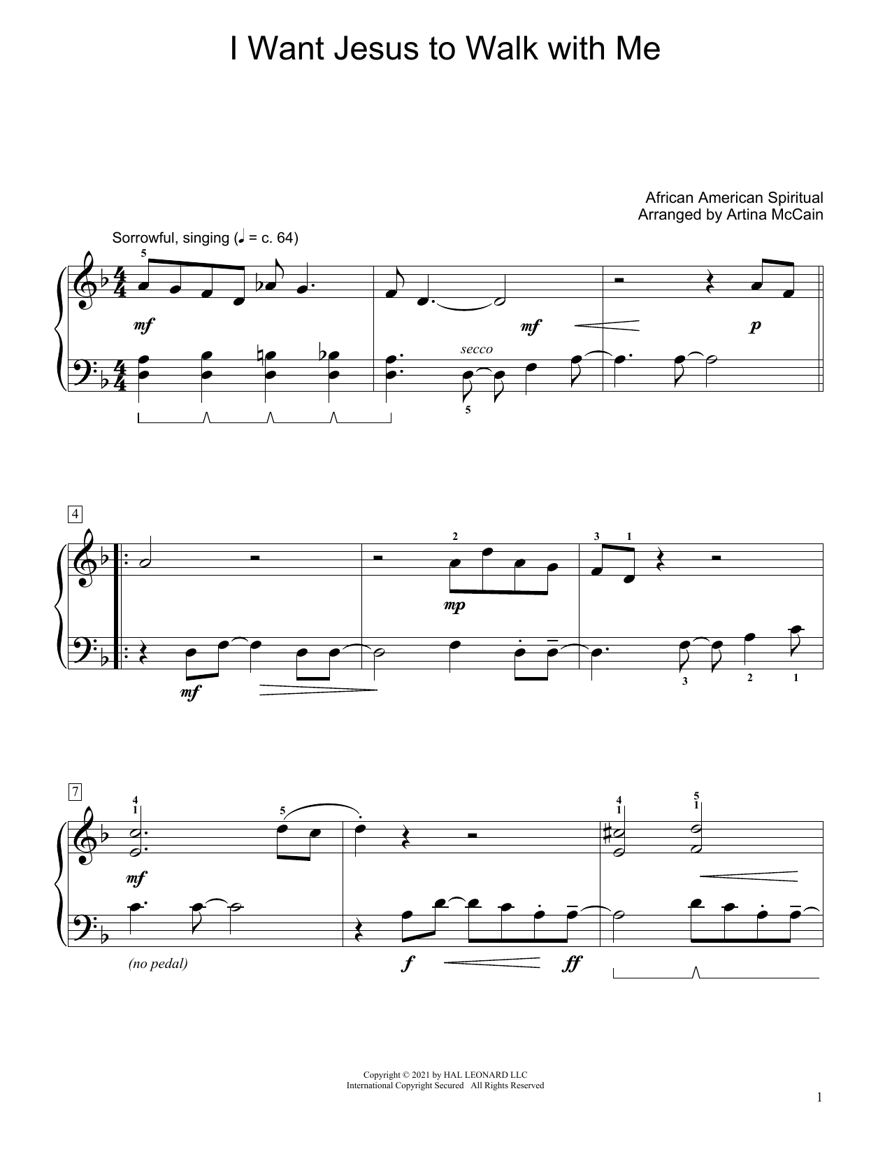 Produktbild zu: I Want Jesus To Walk With Me (arr. Artina McCain)