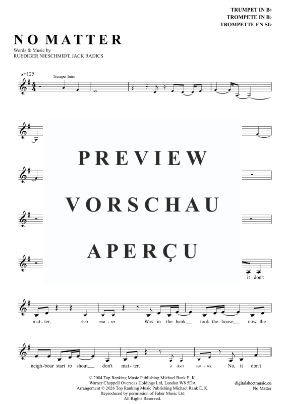 Produktgalerie: Seite 2 von 4 No Matter, Radics, Jack, Trompete in B