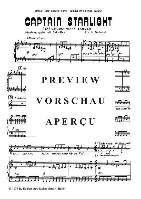 Produktgalerie: Seite 4 von 5 Captain Starlight, Zander, 	Frank, Klavier und Gesang