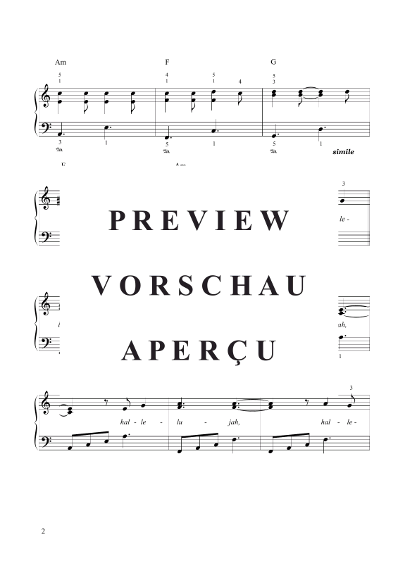Product gallery: Page 3 of 4 Hallelujah (Piano / Keyboard) , Cohen, Leonard,  (Piano Easy)