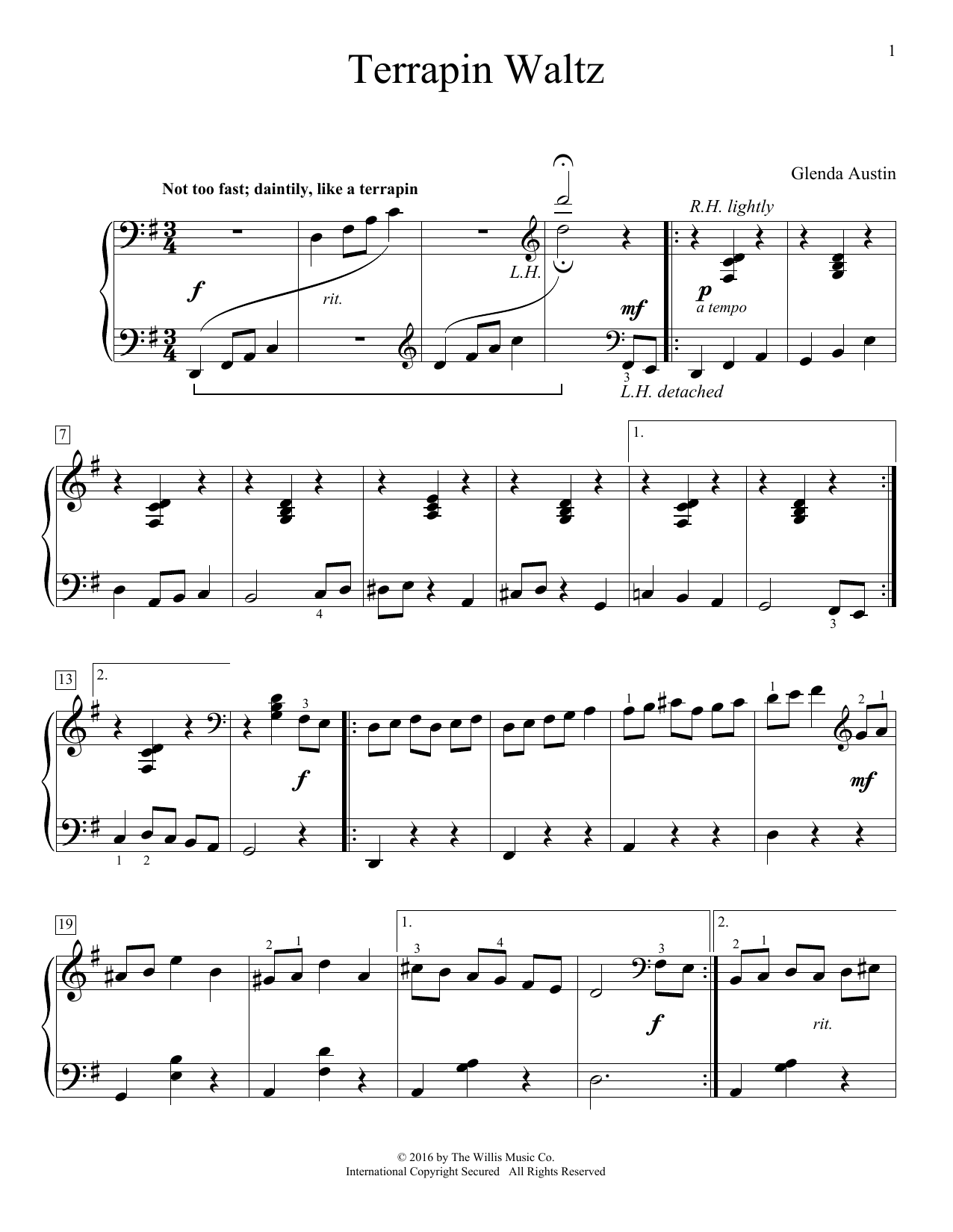 Produktgalerie: Seite 1 von 1 Terrapin Waltz, Glenda Austin, Klavier