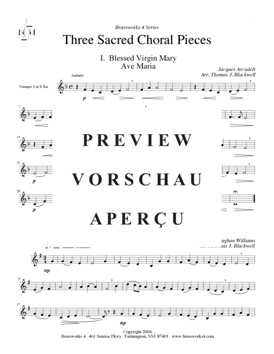 Produktgalerie: Seite 13 von 14 Drei geistliche Choral-Stücke  , , (2xTromp in B/C, Horn in F, Pos)