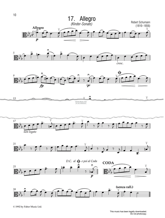 Product gallery: Page 1 of 1 Allegro (from 'Kinder-Sonate'), Robert Schumann