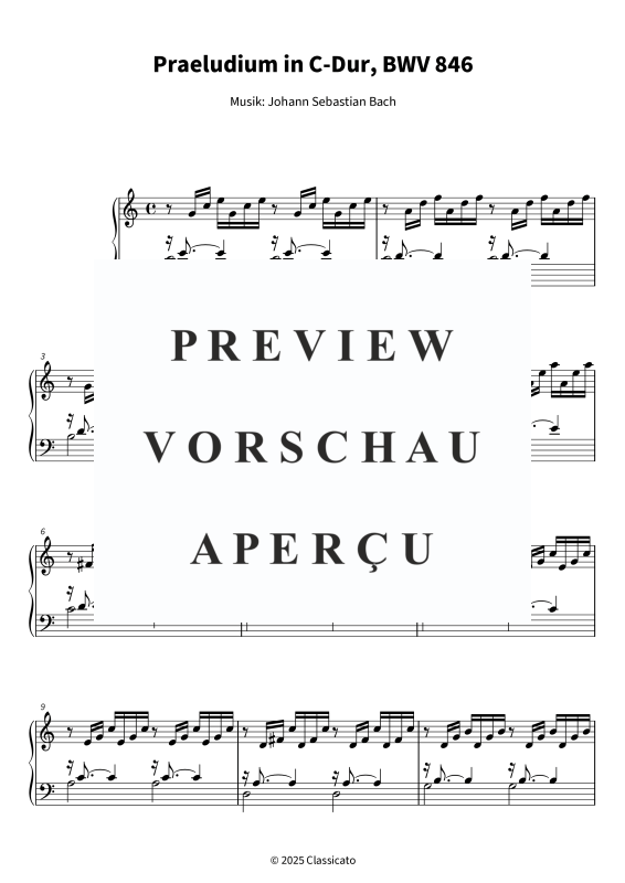 gallery: Praeludium in C-Dur - aus dem Wohltemperierten Klavier Band 1, , (Klavier Solo)
