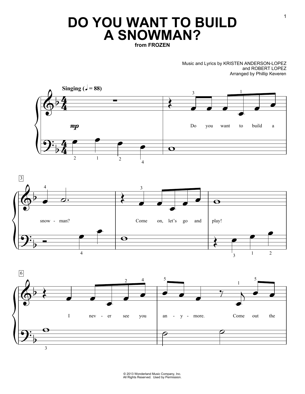 Produktbild zu: Do You Want To Build A Snowman? (from Frozen) (arr. Phillip Keveren)