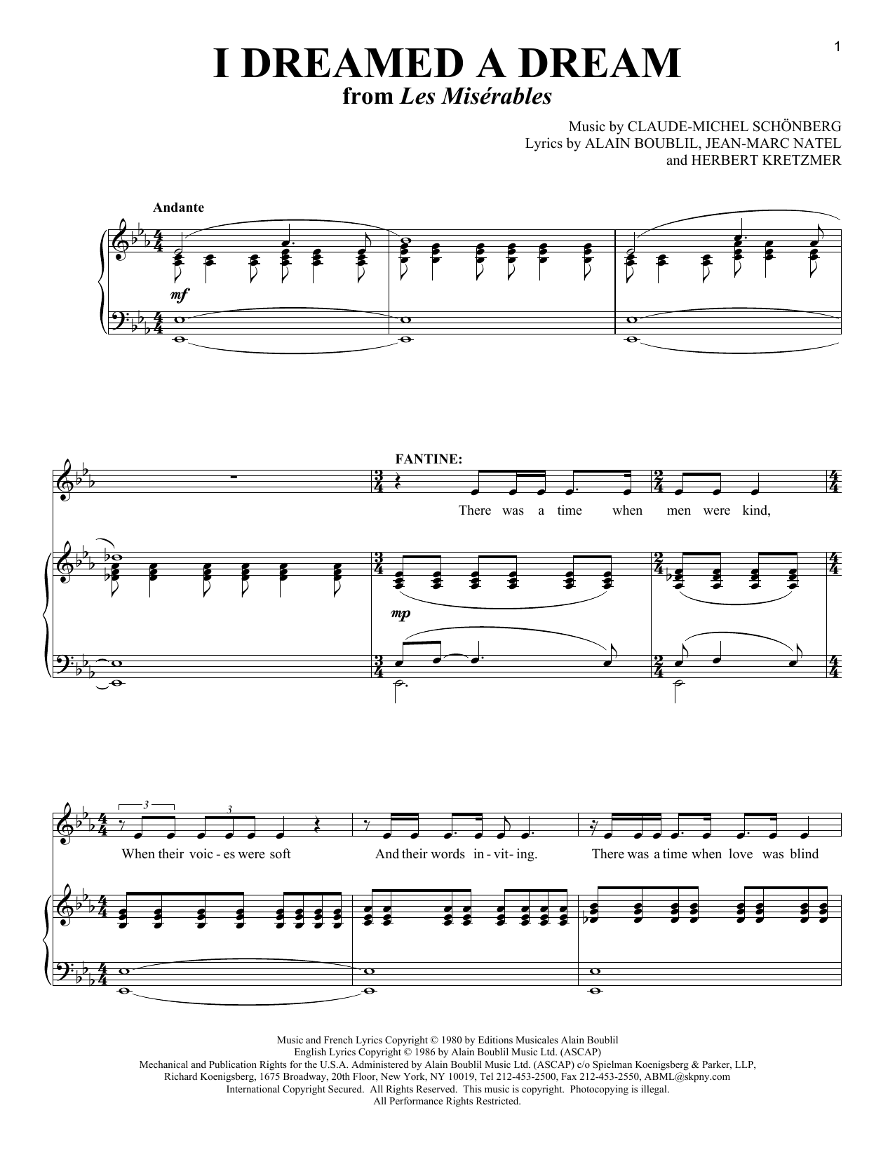 Product picture to: I Dreamed A Dream (from Les Miserables)