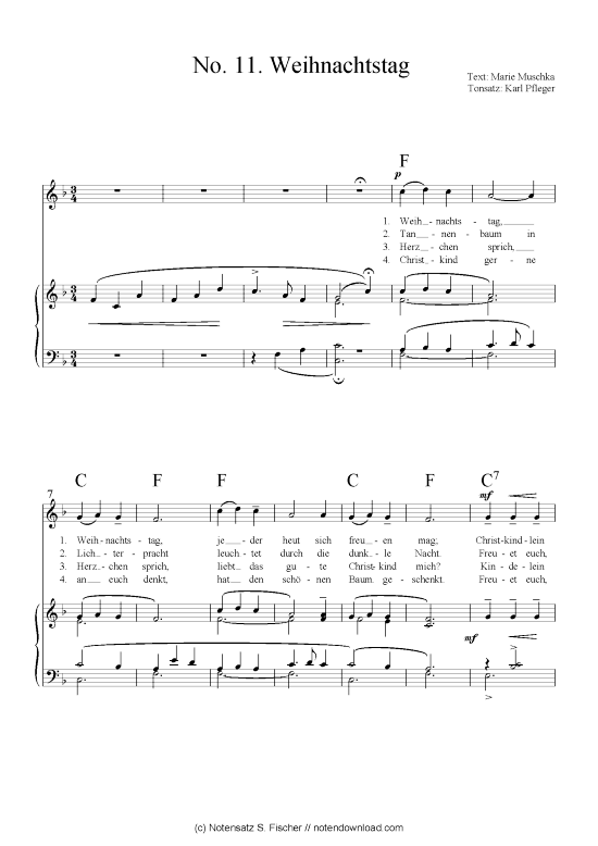 Product picture to: Weihnachtstag (inklusive Kapo-Version)  (Klavier + Gesang) arr. Karl Pfleger