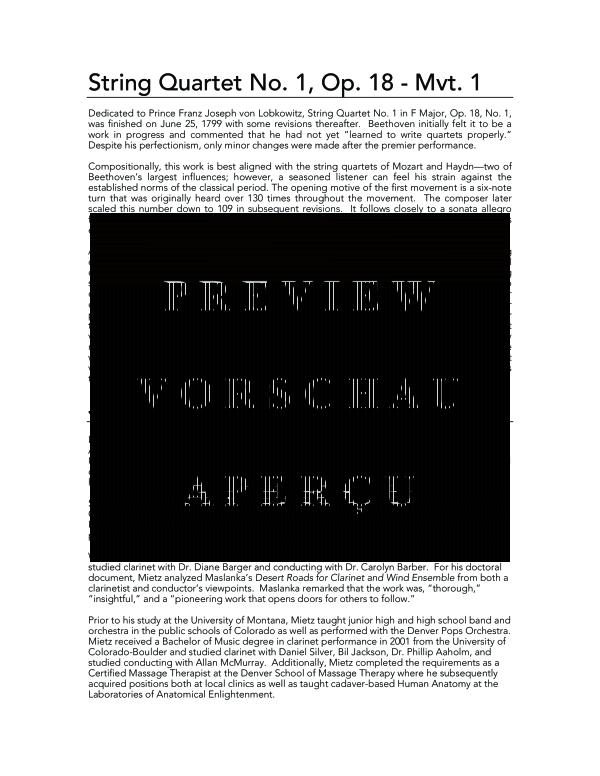 Product gallery: Page 4 of 11 String Quartet No. 1, Mvt. 1, , (Clarinet Quartet)