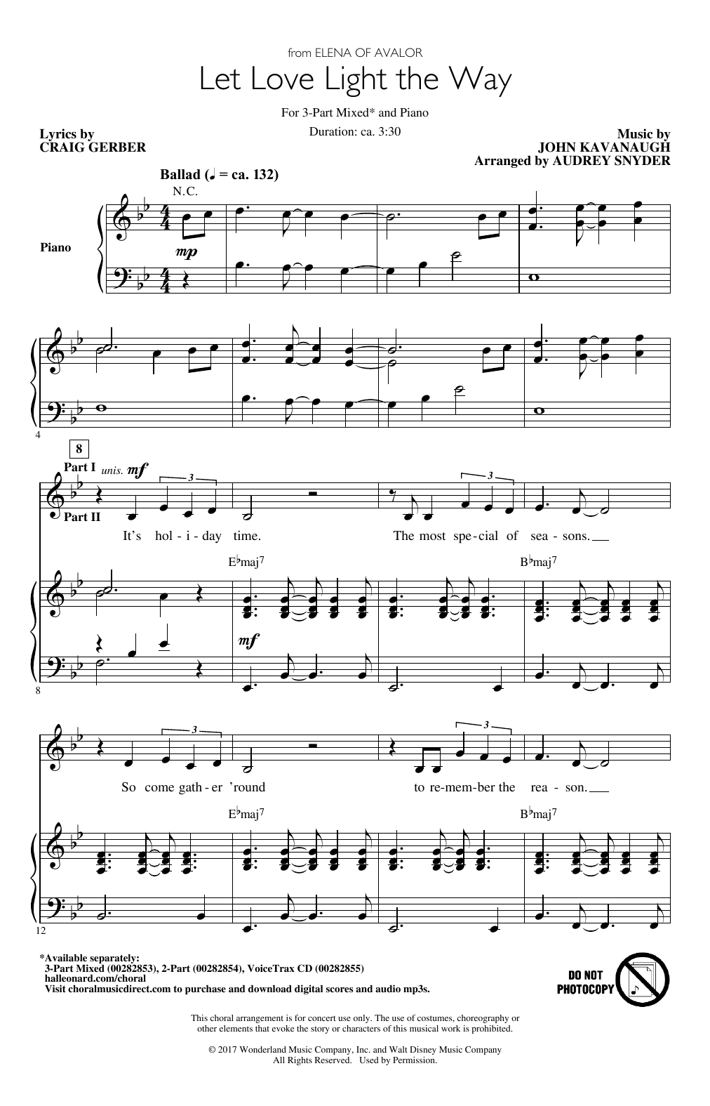 Product picture to: Let Love Light The Way (from Elena Of Avalor) (arr. Audrey Snyder)