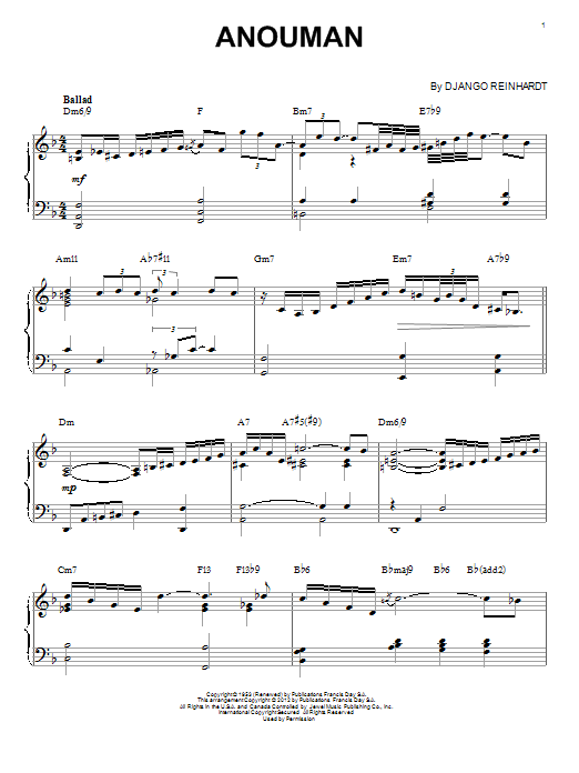Product gallery: Page 1 of 1 Anouman (arr. Brent Edstrom), Django Reinhardt