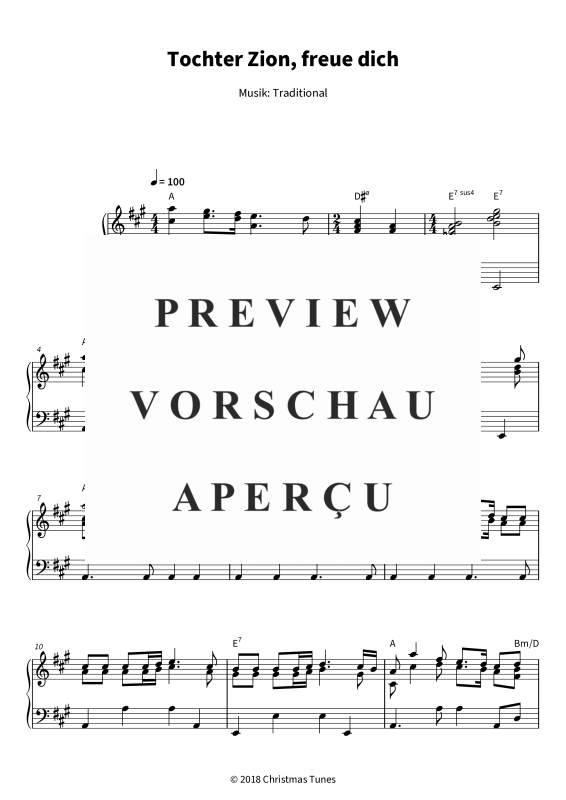 Produktgalerie: Seite 5 von 6 Tochter Zion, freue dich - Eine triumphale Weihnachtshymne in A-Dur, , Klavier Solo