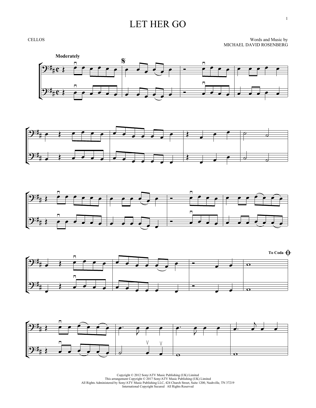 Let Her Go sheet music by Passenger smd-253183 notendownload