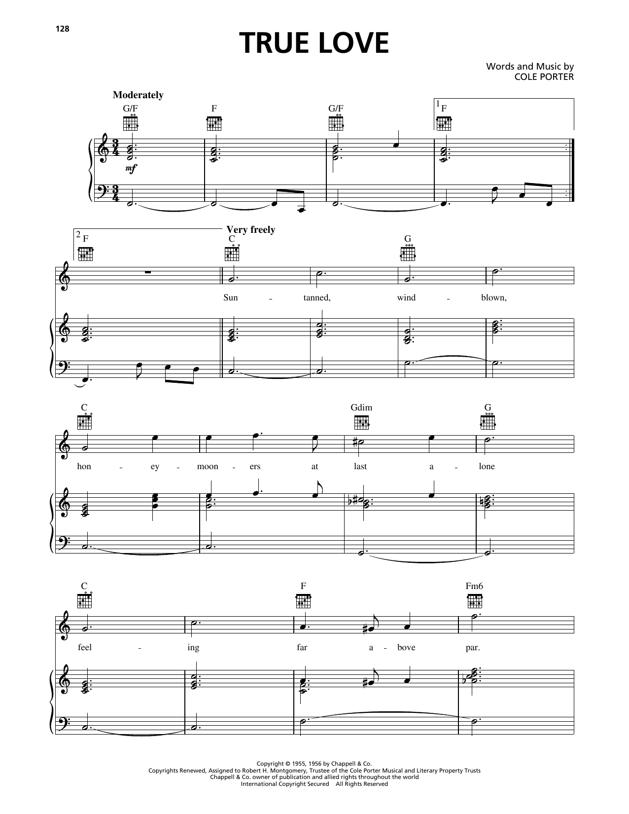 Produktgalerie: Seite 1 von 1 True Love (from High Society), Elvis Presley, Gesang, Gitarre, Klavier