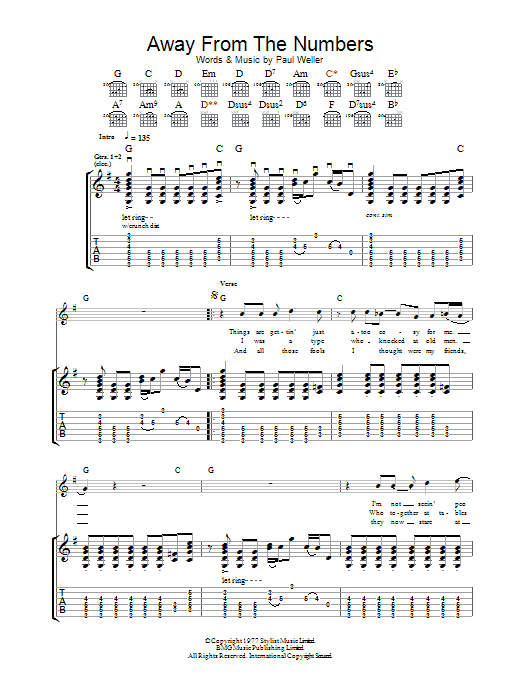 Produktgalerie: Seite 1 von 1 Away From The Numbers, The Jam, Gitarre