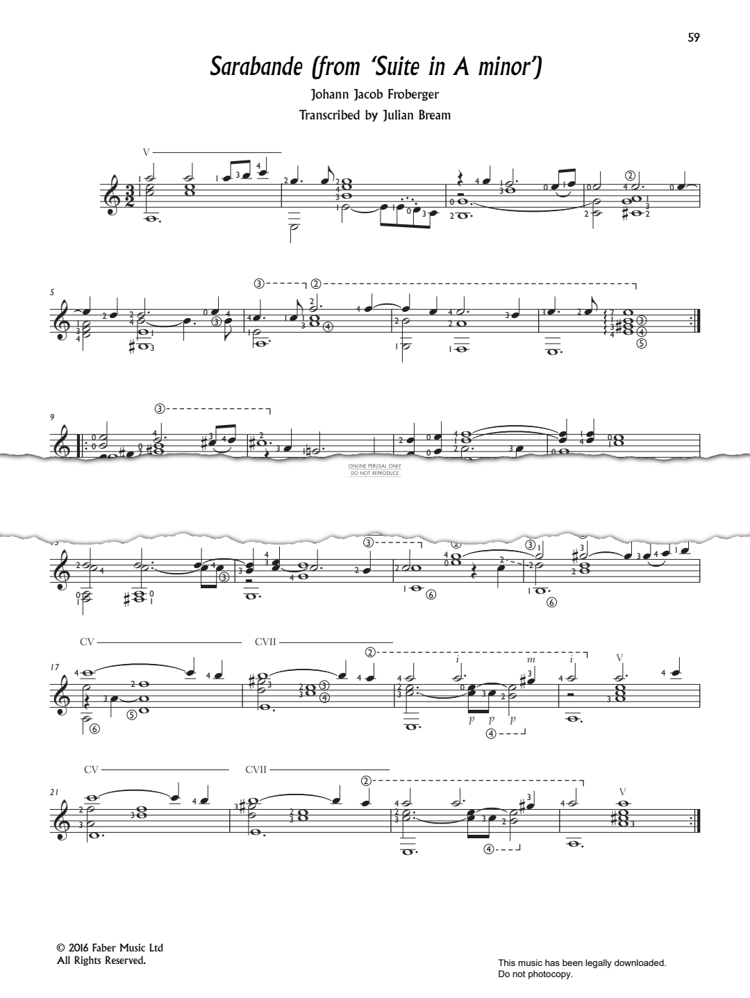 Product picture to: Sarabande (from ‘Suite in A minor’)