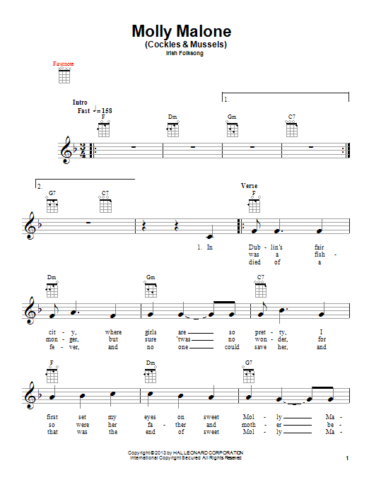 Product gallery: Page 1 of 1 Molly Malone (Cockles & Mussels), Irish Folksong