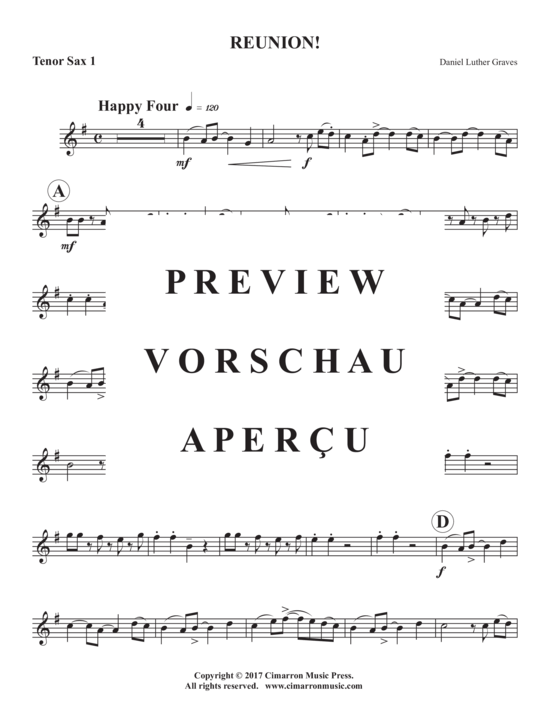 Product gallery: Page 11 of 16 Reunion! , , (Saxophone Quintet AATTB)