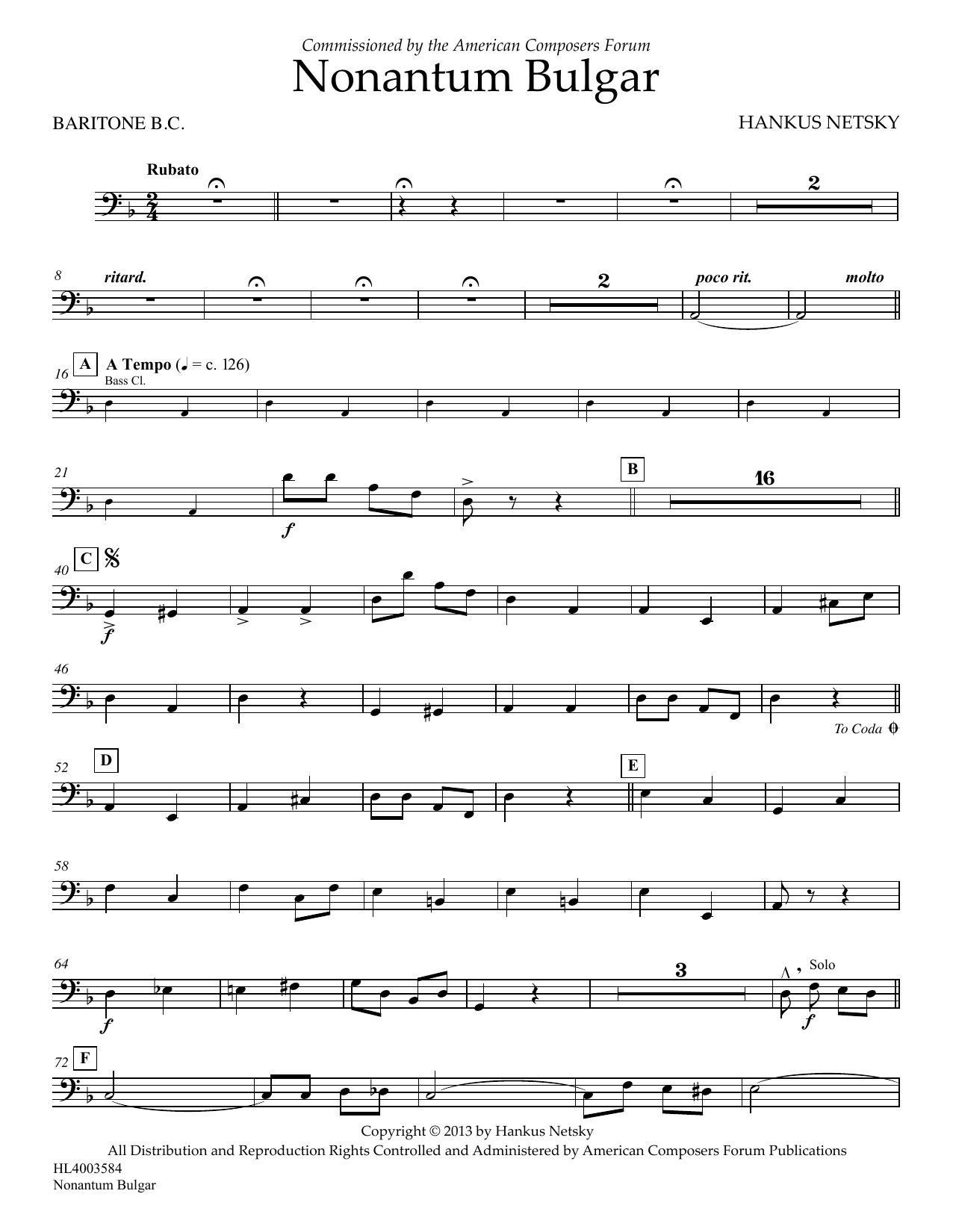 Product picture to: Nonantum Bulgar - Baritone B.C.