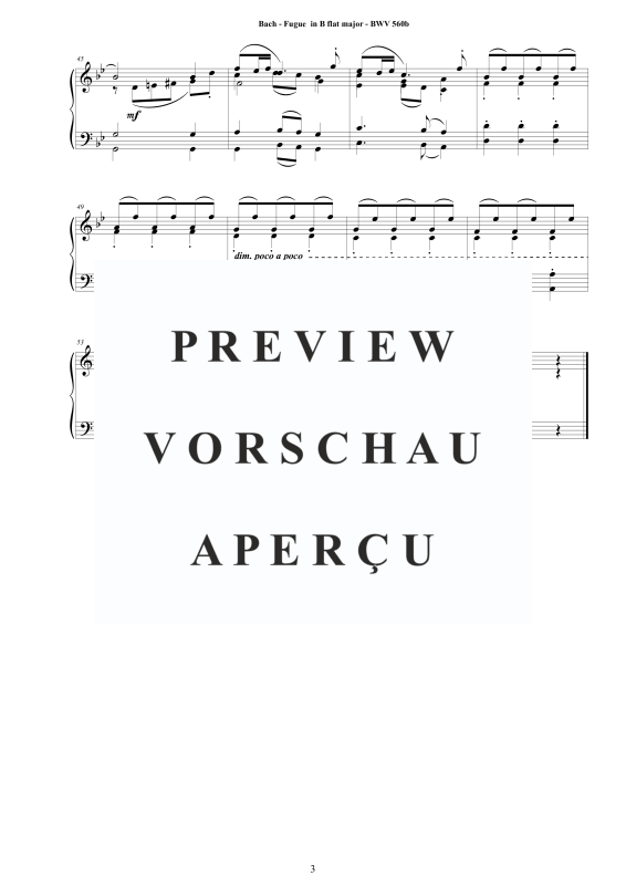 Produktgalerie: Seite 4 von 4 Fuge in B-Dur BWV 560b - Piano Version, , Klavier Solo