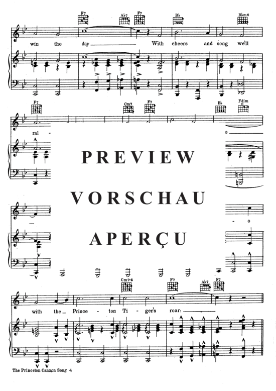 Produktgalerie: Seite 4 von 8 The Princeton Cannon Song , Popular Standard, Klavier und Gesang