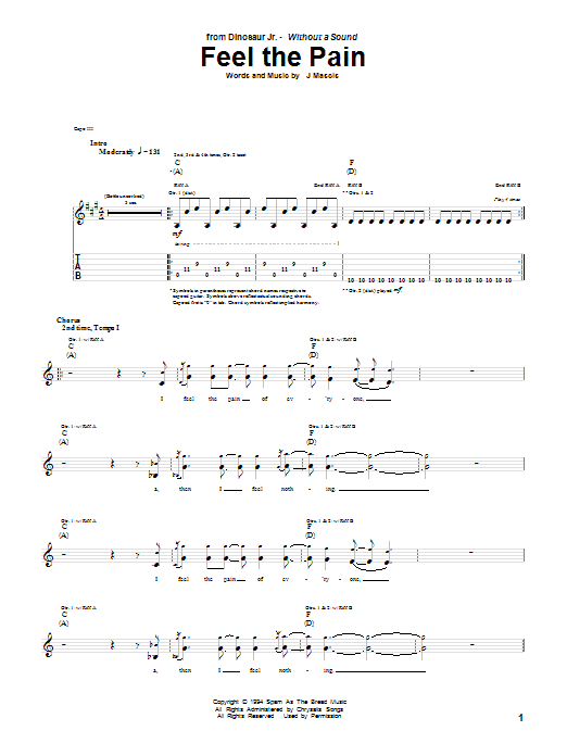 Produktgalerie: Seite 1 von 1 Feel The Pain, Dinosaur Jr., Gitarre