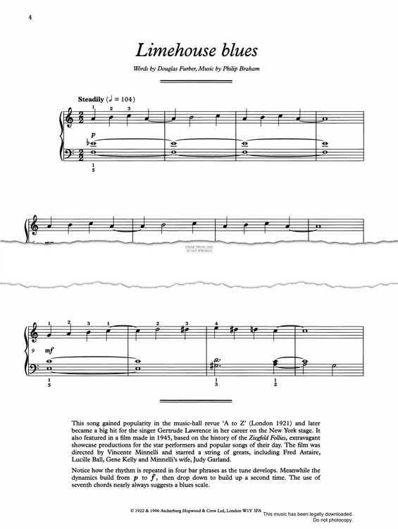 Produktgalerie: Seite 1 von 1 Limehouse Blues, Philip Braham, Klavier