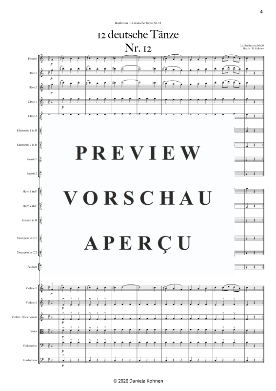 Produktgalerie: Seite 6 von 11 Deutscher Tanz Nr. 12, , Jugendkammerorchester