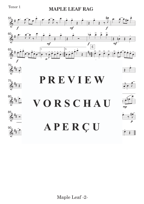 Produktgalerie: Seite 8 von 11 Maple Leaf Rag, , Saxophon Quintett